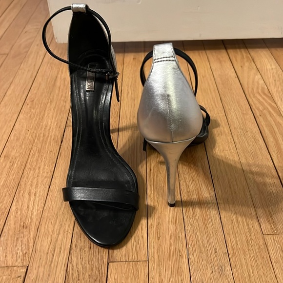 Schutz CADY-LEE Black & Silver Stiletto Heels GUC size 8.5 - Picture 2 of 6